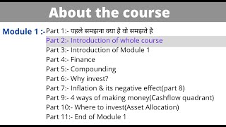 Module 1, Part 2 introduction of the course