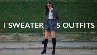 How To Style 1 Sweater 5 Ways *CHIC FALL OUTFITS*