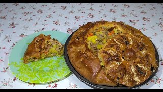 Вкуснейший пирог с мясом и овощами!!!