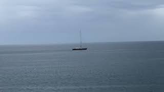 Boat sailing near the beach