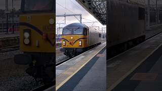 Four views of 'dirty grid' 69008 working light on Transpennine route in early 2024