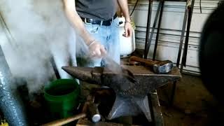 Hand forging kitchen knives part 3