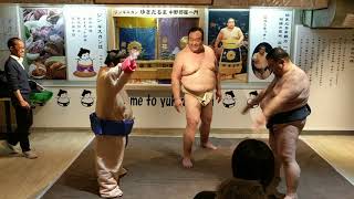 Me battling a sumo wrestler in tokyo