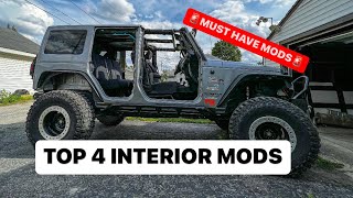 TOP 4 INTERIOR MODS For Jeep Wrangler JK- MUST HAVE