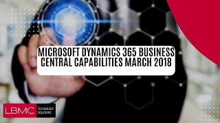 Microsoft Dynamics 365 Business Central Capabilities March 2018