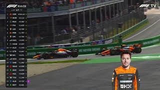 Fernando Alonso back in a McLaren attacks Verstappen for the lead at Zandvoort