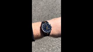 Farer Ainsdale II on a navy & orange single-pass NATO strap