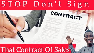 STOP DON'T SIGN THIS CONTRACT OF SALES ❌