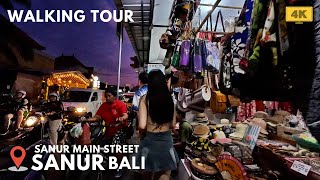 Night Walking Tour Sanur Bali | Sanur Main Street Danau Tamblingan Bali Today October 2024 [ 4K ]