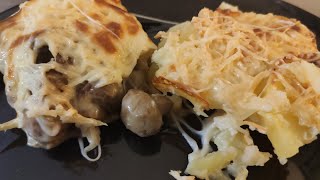 #gratin dauphinois #gratin de  bœuf aux champignons #moutabal