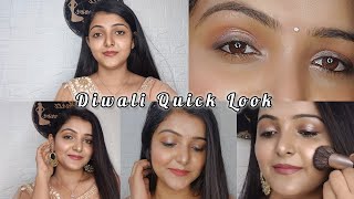 Quick *DIWALI* Makeup | Using Affordable &  Minimal Products | Tutorial For Beginners #diwalimakeup