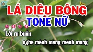 Karaoke Lá Diêu Bông Tone Nữ ( Am ) Nhạc Sống Mới || Karaoke Tuấn Kiệt