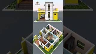 2 bedroom house design with 3d floor plan ideas #house #design #2bhk #home #3d #floorplan