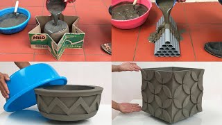 4 Creative Ideas To Make Flower Pots From Cement - DIY Decorative Flower Pots For Your Garden