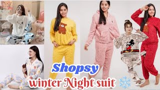 Shopsy winter Night suit hall ❄️🌸#wintersuit #fashion #meeshohaul #nightsuit #youtube #newcollection