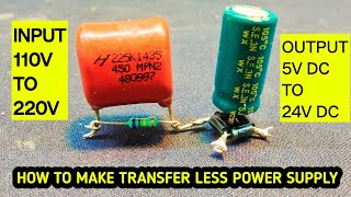 How To Make Transformer Less 220V AC To 12V DC Power Supply