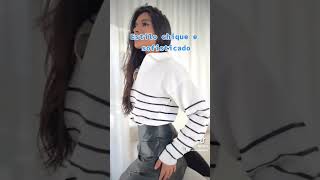 Estilo chique e sofisticado: Blusa Tereza Tricô Listrada por apenas R$59,00!