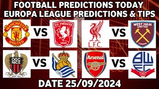 FOOTBALL PREDICTIONS TODAY 25/09/2024|SOCCER PREDICTIONS BETTING TIPS,#betting@sports betting tips