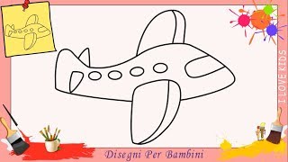 Come disegnare un aereo FACILE passo per passo per bambini – Disegno facile 6