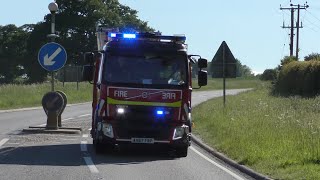 Suffolk Fire & Rescue Service - Haverhill WrL responding to Car Fire 09-06-2021