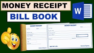 How To Make Money Receipt Bill Book Design in Ms Word Hindi Tutorial