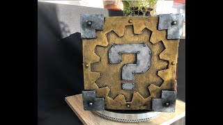 How to make a Steampunk Super Mario Question Mark Box (EVA Foam + Cardboard) | DIY Time lapse video