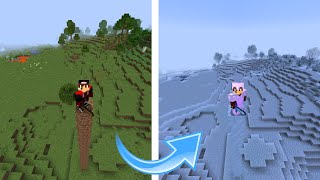 MINECRAFT pero TODO lo que TOCO se convierte en HIELO