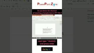 Shortcut for Inserting Sample text in Powerpoint 🔥🔥 |  #powerpoint #tutorial #powerpointzone