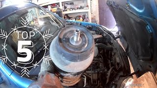 Замена амортизаторов (стоек) Рено Кенго. Replacing the front shock absorbers Renault Kangoo