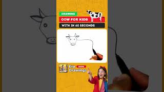 Draw a Cow in 60 Seconds! 🐄 | Easy Drawing for Kids #shorts #drawing #drawingshorts