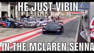 He just vibing in the Mclaren Senna