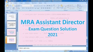 MRA Assistant Director Full Question Solution 2021