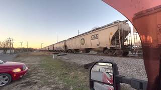 CSX SB 2 unit 3033-3137 Grain train top speed 14 mph on the Radar on Henderson sub 11/20/22