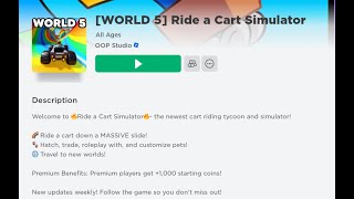 Roblox ride a cart simulator