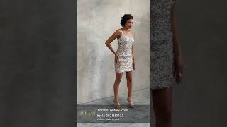 Short Crystal Beaded Homecoming Dress | Terani Couture | 2021H3333