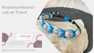 Knotenarmband Freundschaftsband Surfer türkis handgefertigt Perlenarmband