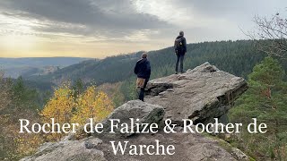 Enjoying the view in Malmedy on Rocher de Falize & Rocher de Warche: Hiking/wandeling Ardennen