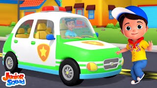 Wheels on the Car, पुलिस गाड़ी के पहिए घूमे गोल गोल, Kids Nursery Rhymes