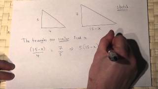 Similar triangles and algebra - forming equations