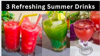 3 Refreshing Drinks for Summer | Tasty Summer Drinks  Recipe | How to Make Cold Summer Drinks