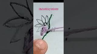 Embroidery tutorial flower embroidery/hath ki kadhai #shorts