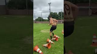 Treino Físico e técnico com bola⚽️ #futebol #treino #pliometria