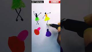 How to draw dancing girls #music #party #drawingtutorial #painting