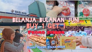 BELANJA BULANAN JUNI | BUY 1 GET 1 DAN PROMO DISKON | HARI HARI SWALAYAN #groceryshopping