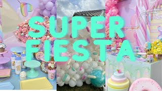 Ideas para decorar mesa de postres arco con globos organico cumpleaños para niñas sugar land 11 años