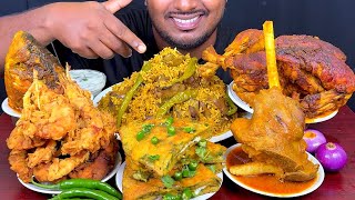 Eating Chicken Liver Biryani,Whole Chikhen,Mutton Leg,Egg Pizza,Srimp Fry,Salat || Asmr Mukbong Show