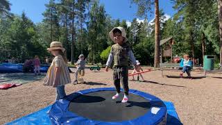 Adam at summer playground in Helsinki