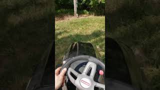 New mower first cut in tall grass