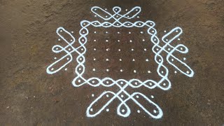 Beautiful beginners 11 dots kambi kolam | very easy sikku kolam | SathyaSelva Arts