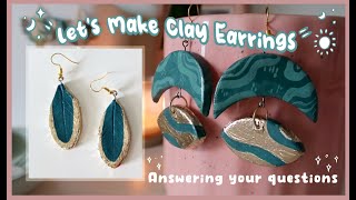 Make Clay Earrings with me WITHOUT OVEN😍  & Question and Answer